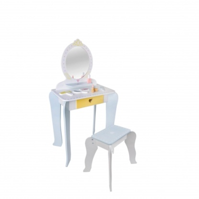 Carrefour Specchiera con sgabello in legno 100% FSC