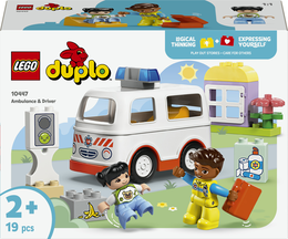 LEGO DUPLO 10447 Ambulanza e Autista, Giocattolo Educativo per Bambini 2+, Giochi Didattici di Sviluppo Abilità Socio-Emotive