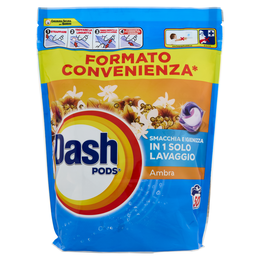 Dash Pods Detersivo Lavatrice In Capsule, Ambra, 50 Lavaggi 955 g