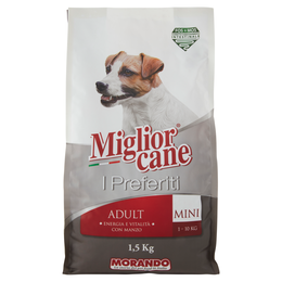 Migliorcane I Preferiti Adult Mini 1-10 Kg Energia e Vitalità con Manzo 1,5 Kg