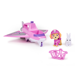 PAW Patrol : Air Rescue, action figure Skye e aereo Hero Claw Jet con tenaglia retrattile, cesta di salvataggio e coniglietto, giocattoli per bambini e bambine dai 3 anni in su
