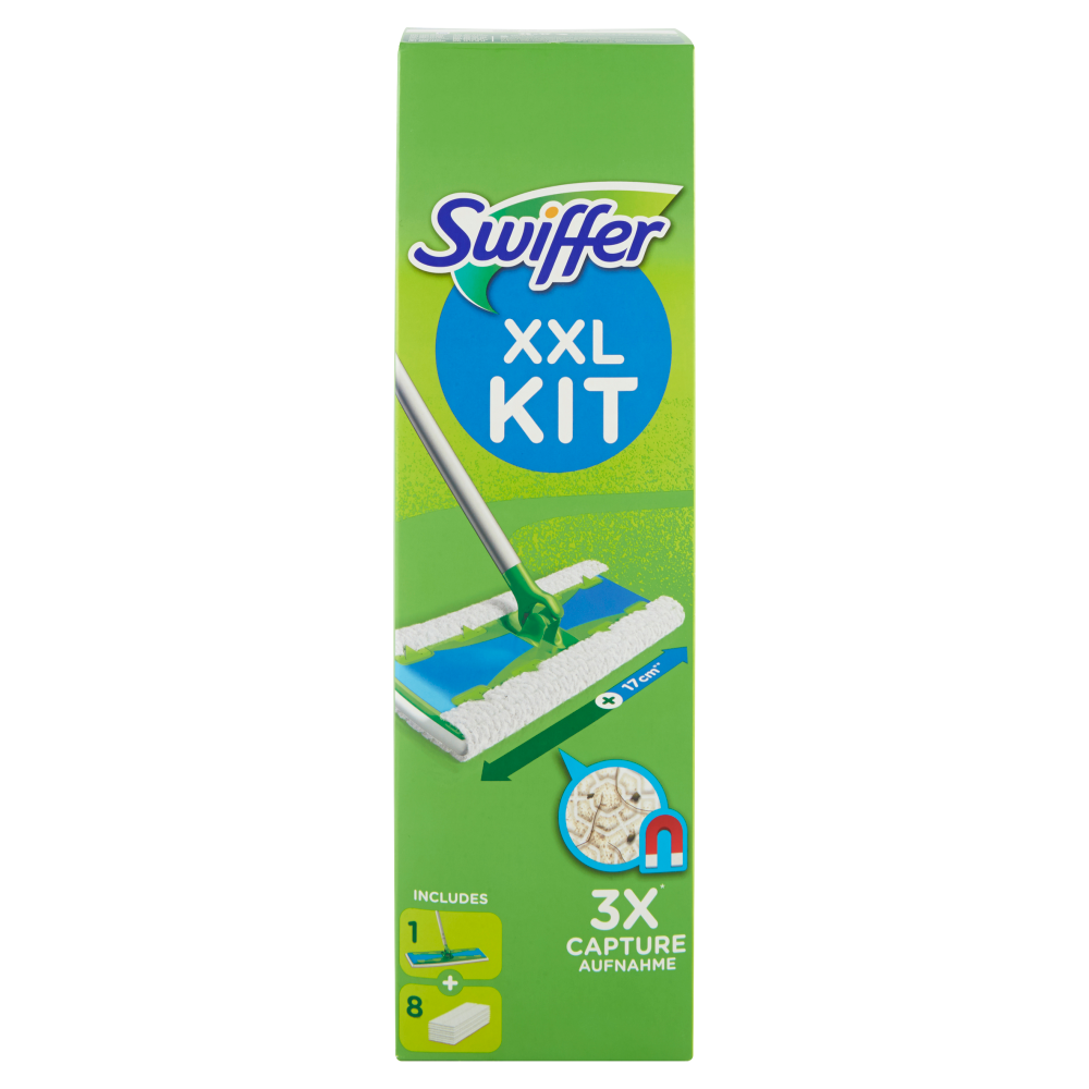 Bianco-Verde 8 panni Swiffer Kit scopa 