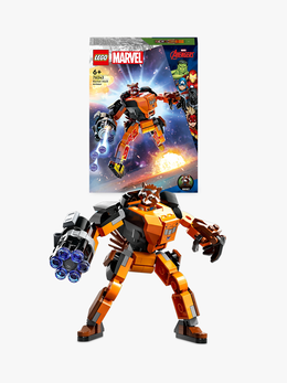 LEGO Marvel Avengers Marvel 76243 Armatura Mech Rocket, Action Figure Supereroe Guardiani della Galassia, Idea Regalo Avengers per Bambini