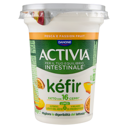 ACTIVIA Kéfir al Cucchiaio, Pesca e Passion Fruit, con Autentici Lieviti e Probiotico Bifidus, 345g