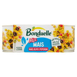 Bonduelle Mais Mix Mais, Olive e Peperoni 3 x 170 g