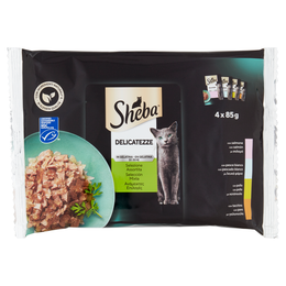 Sheba Delicatezze in gelatina cibo umido gatto Selezione Assortita 4x85g