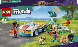 LEGO Friends 42609 Auto Elettrica e Caricabatterie, Giochi per Bambini di 6+ Anni con Macchina Giocattolo e 2 Mini Bamboline