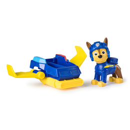 PAW Patrol : Action Pups, action figure di Chase e hoverboard aereo giocattolo con ali pieghevoli, giocattoli per bambini e bambine dai 3 anni in su