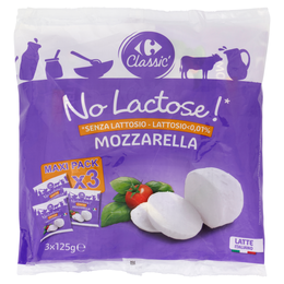 Carrefour Classic Mozzarella Senza Lattosio 3 x 125 g