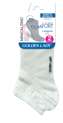 Golden Lady Minicalzino Unisex 2P Bianco Tg. M-L