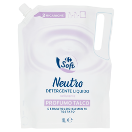 Carrefour Soft Neutro Detergente Liquido Profumo Talco Ricarica 1 L
