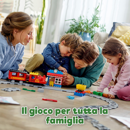 LEGO DUPLO 10874 Treno a Vapore, Set Push & Go, Luci e Suoni, Giocattolo con Mattoncini, Giochi per Bambini dai 2 ai 5 Anni