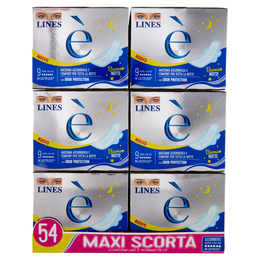 Lines è Assorbenti notte con ali 54 pz