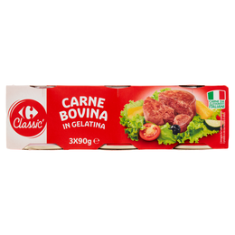 Carrefour Classic Carne Bovina in Gelatina 3 x 90 g