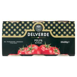 Delverde Polpa in Pezzi 3 x 400 g