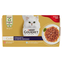 PURINA GOURMET Gold Straccetti Salmone / Pesce dell'Oceano 4 x 85 g