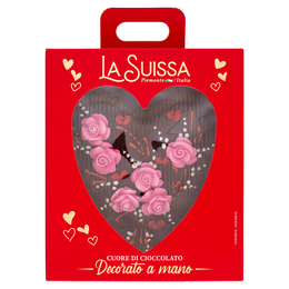 La Suissa Cuore di Cioccolato Decorato a mano 250 g