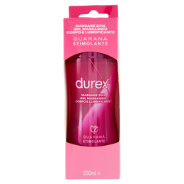 Durex Massage 2 in 1, Gel Lubrificante Intimo a Base Acqua e Gel per Massaggi, con Guaranà, 200 ml