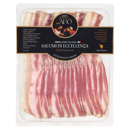la Bottega di Adò Salumi di Eccellenza Pancetta Tesa Stagionata in Conca di Marmo Affettata 0,100 kg