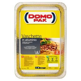 Domopak Vaschette in alluminio 6 porzioni 2 pz