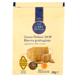 Terre d'Italia Grana Padano DOP Riserva grattugiato stagionatura oltre 20 mesi 60 g