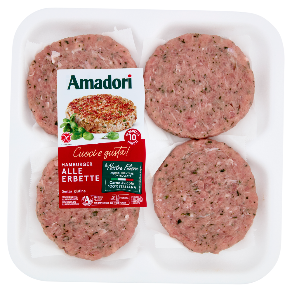 Amadori Hamburger alle Erbette 0,408 kg
