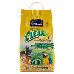 Vitakraft Vegetal Clean Corn Lettiera Vegetale di Tutolo di Mais per Uccelli e Roditori 8 L