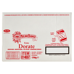 Mulino Bianco Fette Biscottate Dorate Bifette Monoporzione Cassa Food Service 100 pz x 17g