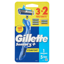 Gillette Sensor3+ Comfort Rasoio da Uomo a 3 Lame 1 Manico + 3 Lamette + 3 Gratis**