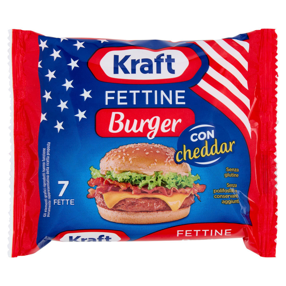 Kraft Fettine Burger con cheddar 7 Fette 175 g