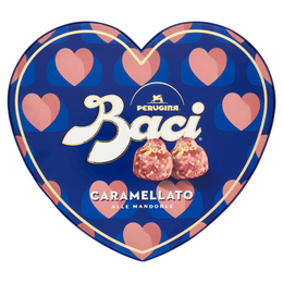 BACI PERUGINA Caramellato Cioccolatini Fondenti ripieni al Gianduia Scatola Cuore San Valentino 100g