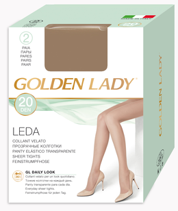 Golden Lady Collant velato Leda 20 Den daino 2 paia taglia 3