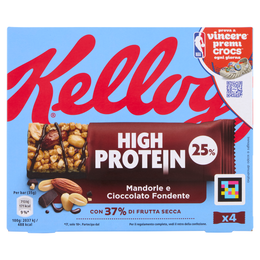 Kellogg's High Protein 25% Mandorle e Cioccolato Fondente 4 x 35 g