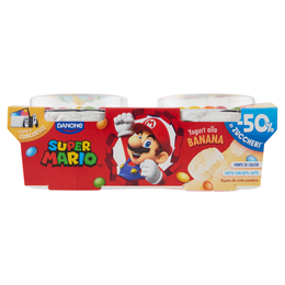 DANONE Super Mario, Yogurt gusto Banana con Confettini, 2x110g