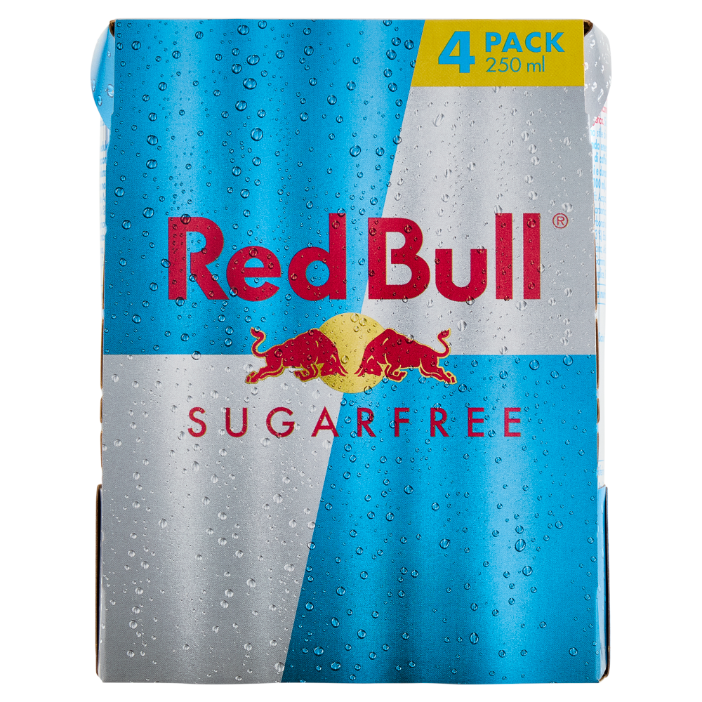 Red Bull Energy Drink, Senza Zuccheri, 4x250 ml