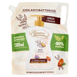 Spuma di Sciampagna Benessere Sapone crema Argan e Patchouli Ecoricarica 1300 ml