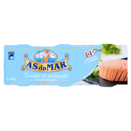 Asdomar Tonno al naturale con sale integrale 3 x 80 g