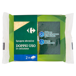 Carrefour Spugne abrasive Doppio Uso in cellulosa 2 pz