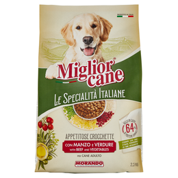 Migliorcane Le Specialità Italiane Appetitose Crocchette con Manzo e Verdure per Cane Adulto 2,5 KG