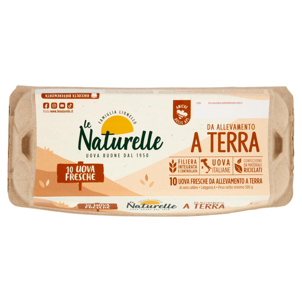 le Naturelle 10 Uova Fresche da Allevamento a Terra 500 g