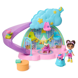Gabby's Dollhouse , Stanza dei Giochi dell'Asilo Gatto-Orecchio, Set di Gioco da 17 Pezzi con 4 Personaggi e Mobili per la Casa delle Bambole, Giocattoli per Bambine e Bambini, 3+ Anni