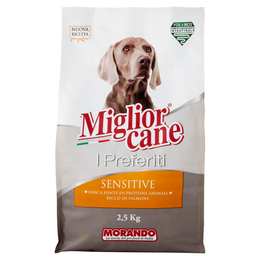 Migliorcane I Preferiti Sensitive Unica Fonte di Proteine Animali Ricco in Salmone 2,5 kg