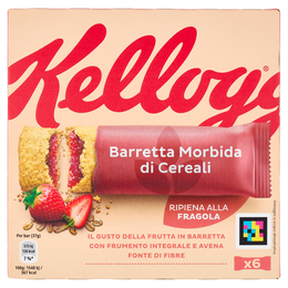 Kellogg's Barretta Morbida di Cereali Ripiena alla Fragola 6 x 37 g