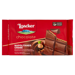 Loacker Cioccolato Speciality Napolitaner Cioccolato al latte con crema alle nocciole italiane 85g