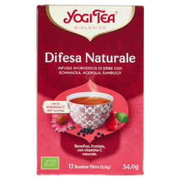 Yogi Tea Difesa Naturale Bio infuso ayurvedico di erbe con echinacea, acerola e sambuco - 34g