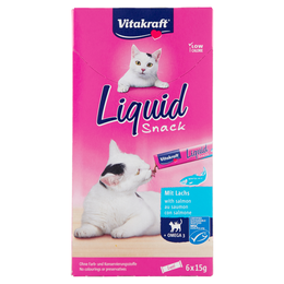 Vitakraft Liquid Snack con salmone + Omega 3 6 x 15 g