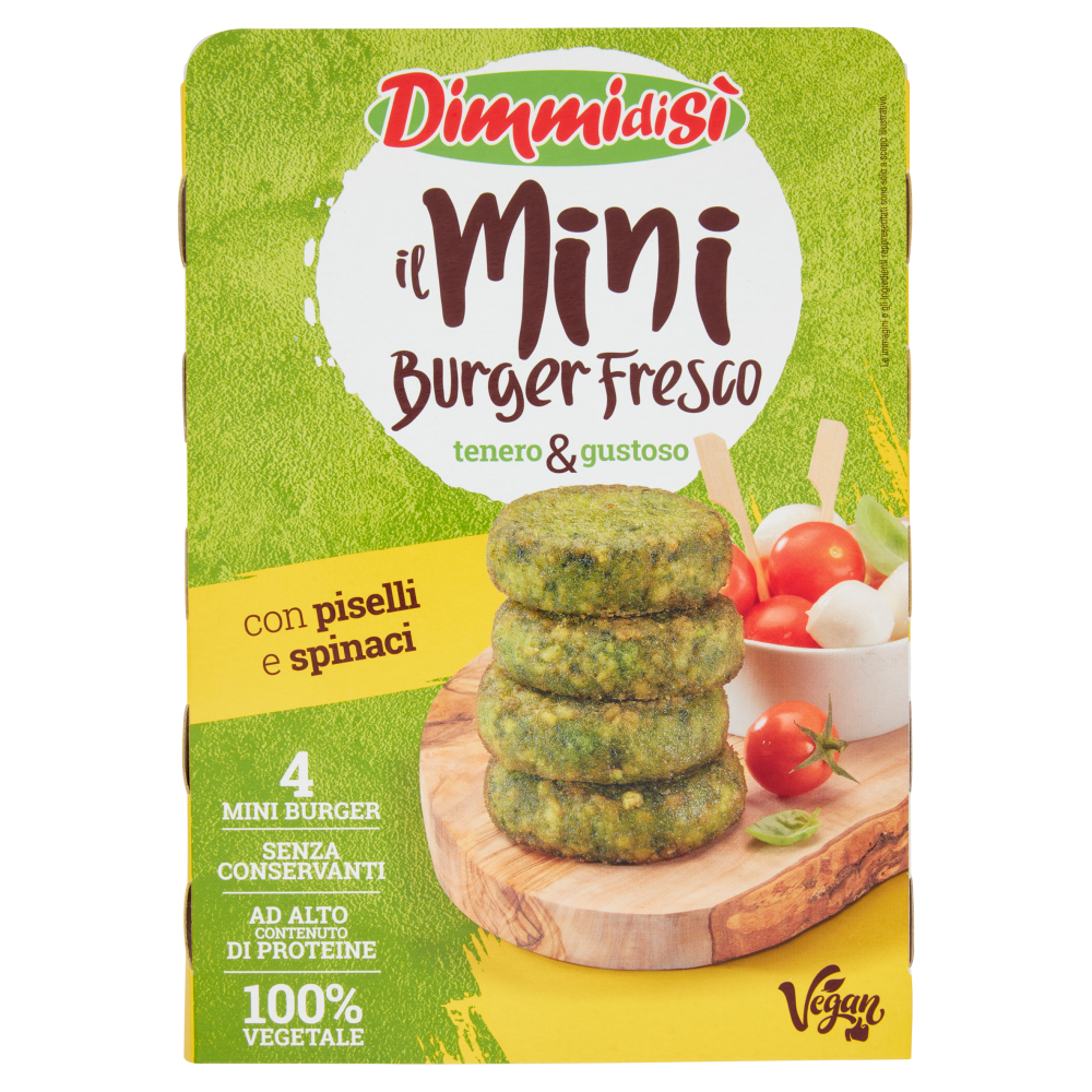 DimmidiSì il Mini burger Fresco con piselli e spinaci 4 x 50 g