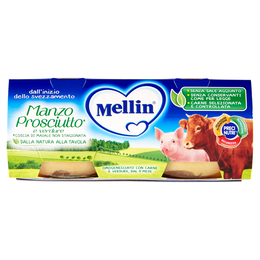 Mellin Manzo Prosciutto* e Verdure 100% Naturale Omogeneizzato 2 x 80 g