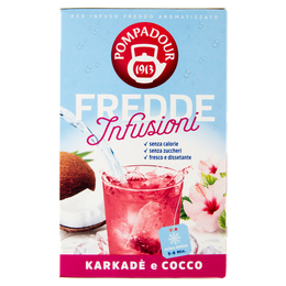 Pompadour Fredde Infusioni Karkadè e Cocco 18 x 2,5 g