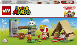 LEGO Super Mario 72040 In Campeggio con Capitan Toad, Giocattolo Interattivo con 3 Figure, Tenda, Ponte, Regalo Bambini 6+